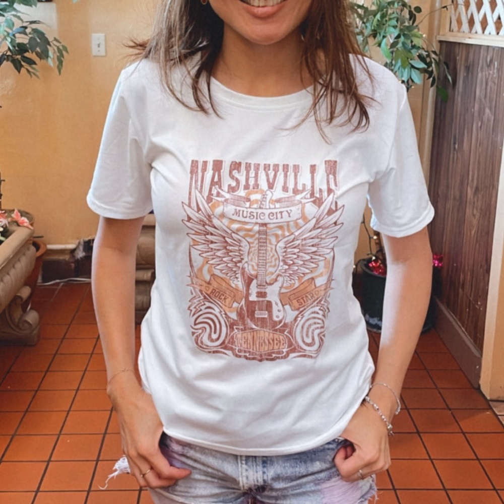 Nashville Music City Rock Graphic Tee